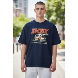 Mens Indy 500 Embroidered Blue 2XL Clean EUC From Midwest Embroidery